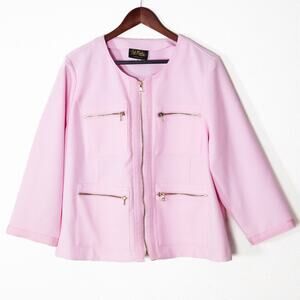 Bob Mackie Wearable Art Pink Jacket Size 1X Barbiecore Clueless Prep